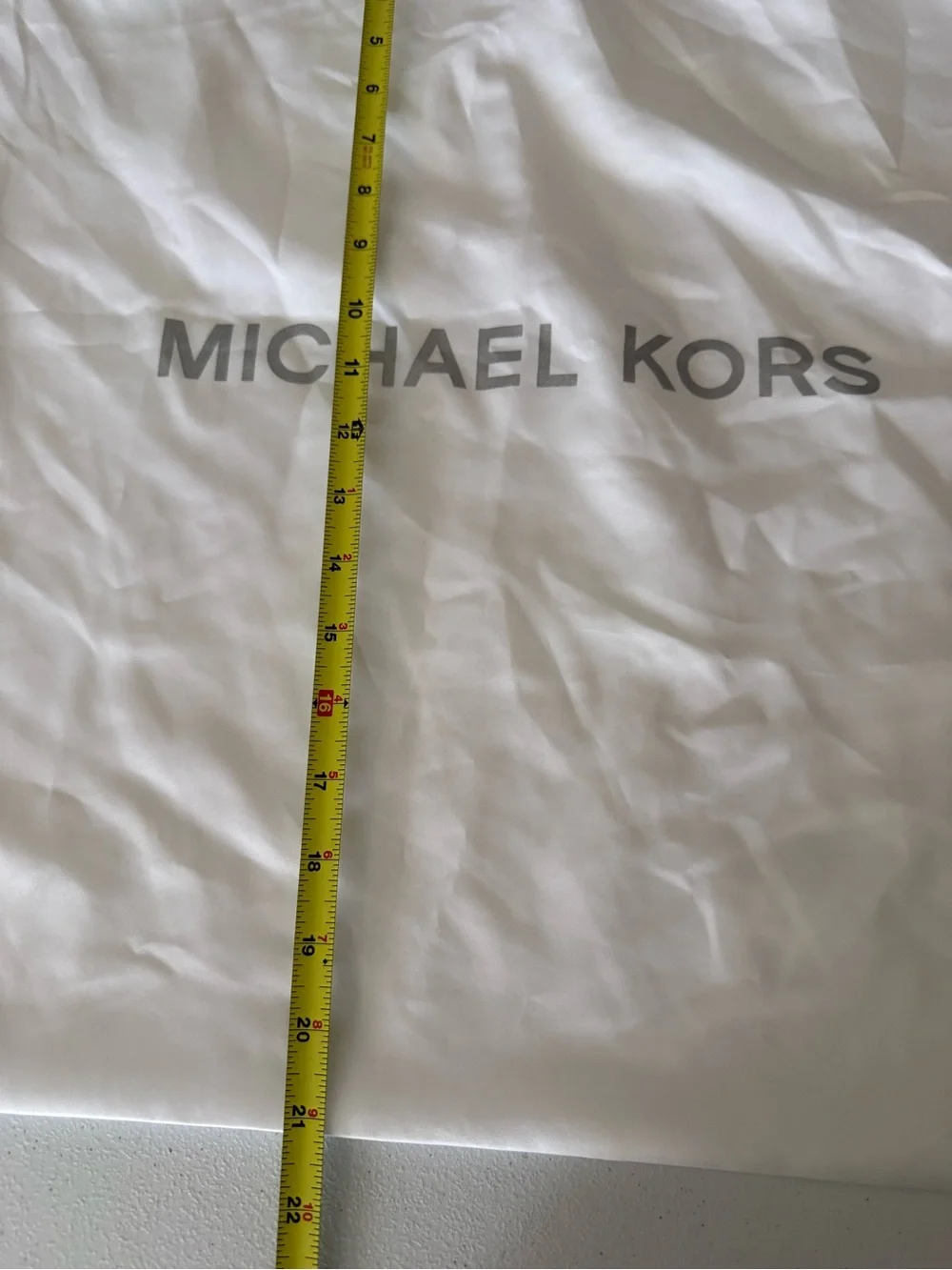 Michael Kors Large White Satin 21x21 Drawstring Dust Bag Purse Shoes Storage